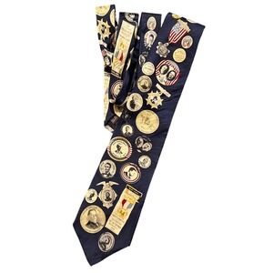 Mens Museum Artifacts All Silk Tie Presidential Political History Pattern